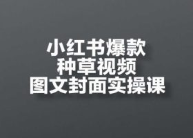 小红书爆款种草视频图文并茂封面图实操课，开实体店、选款、引流方法、转现全过程
