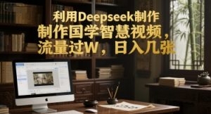 用 Deepseek 制作国学智慧类视频，流量轻松过W，每日收入可观
