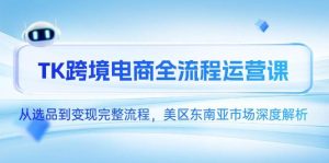 TK跨境电子商务全过程运营课，从选款到转现详细步骤，美区东南亚市场深度解读