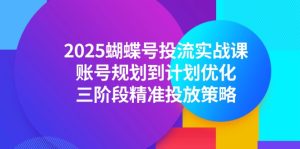 2025彩蝶号投流实战演练课，账户规划到方案提升，三阶段精准推送对策