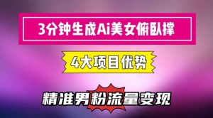 3分钟左右形成AI漂亮美女平板支撑小视频：轻轻松松养号，精确数据流量变现神器