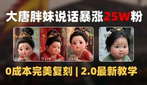 AI大唐盛世胖贵妃讲话2.0，40条短视频疯涨40w粉，附独家代理转现攻略大全