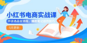 小红书电商实战演练课-5月升级，开实体店选款全过程，爆品手记艺术表现手法