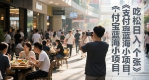 支付宝蓝海小项目，吃饭逛街拍个照，轻松日入1张