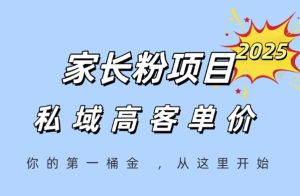 家长粉项目，一个可以长期变现暴利项目，私域高客单价，轻松完成你的人生第一桶金