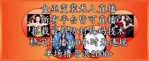 巫师换装直播间全新游戏玩法，全部网络直播平台均可实际操作，平稳播出160钟头无违反规定，场均撸抖币2k
