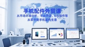 手机配件外贸课，从市场环境分析，平台开店，erp操作等，从零开始手机配件生意