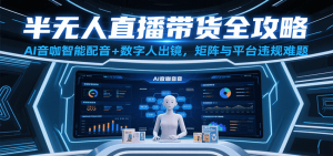 半无人直播带货全攻略：AI音咖智能配音+数字人出镜，解决账号矩阵与平台违规难题