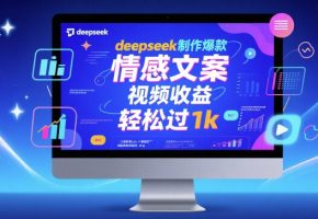 deepseek制作爆款 情感文案 视频收益 轻松过1k