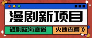 短剧新赛道—动漫短剧玩法，目前红利期月收益轻松达到6000+
