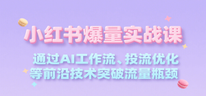 小红书爆量实战课，通过AI工作流、投流优化等前沿技术突破流量瓶颈