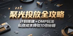 2025小红书聚光投放全攻略，计划搭建+DMP玩法，私信成本降低10倍秘籍