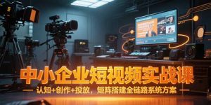 中小企业短视频实战课，认知+创作+投放，矩阵搭建全链路系统方案
