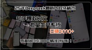 25年Deepseek最新内容洗稿术，知乎爆款长文批量生产系统，零基础日引300+精准创业粉!