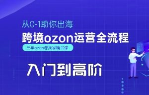 OZON入门到高阶全流程，从0-1助你出海，跨境ozon运营全流程
