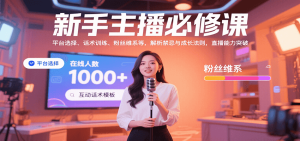 新手主播必修课：平台选择、话术训练、粉丝维系等，解析禁忌与成长法则，突破直播能力
