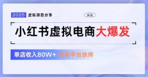 小红书虚拟店铺 蓝海项目 小白轻松一天3张+