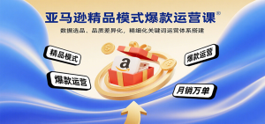亚马逊精品模式爆款运营课：数据选品、品质差异化，精细化关键词运营体系搭建