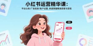 小红书运营精华课：平台认知/广告投放/账户设置,快速掌握精准获客与变现