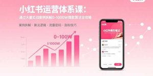 小红书运营体系课：通过大量实战案例拆解0-1000W爆款算法全攻略