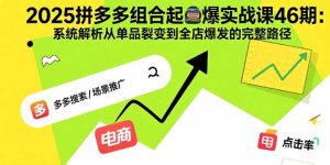 2025拼多多组合起爆实战课46期：系统解析从单品裂变到全店爆发的完整路径