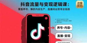抖音流量与变现逻辑课：覆盖养号、爆款内容生产、直播间运营等全链路