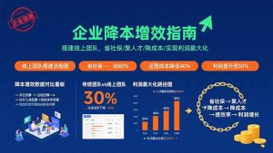 企业降本增效指南：搭建线上团队，省社保/聚人才/降成本/实现利润最大化