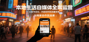 本地生活自媒体全案运营，从账号定位、内容创作到流量变现与商家合作实战课