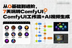 从0基础到进阶，7天玩转ComfyUI，Comfyui工作流+AI视频生成