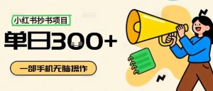 小红书抄书项目，无脑操作，一天3张