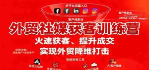 外贸社媒获客训练营，火速获客、提升成交，实现外贸降维打击