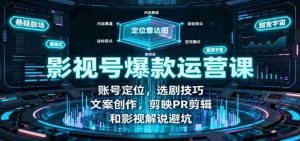 影视号爆款运营课：账号定位，选剧技巧，文案创作，剪映PR剪辑和影视解说避坑