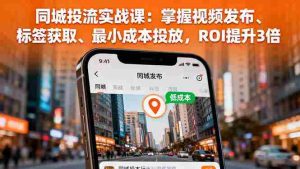同城投流实战课：掌握视频发布、标签获取、最小成本投放，ROI提升3倍