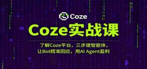 Coze实战课：了解Coze平台，三步建智能体，让Bot精准回应，用AI Agent盈利