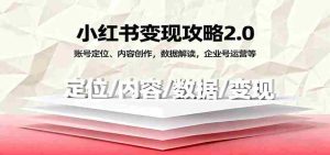 小红书变现攻略2.0：账号定位、内容创作，数据解读，企业号运营等