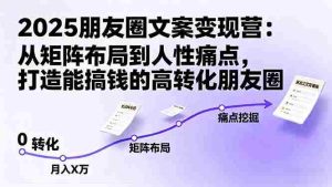 2025朋友圈文案变现营：从矩阵布局到人性痛点，打造能搞钱的高转化朋友圈