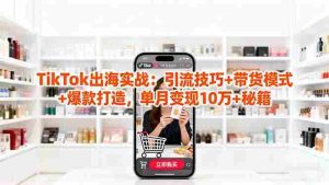 「TikTok出海实战」引流技巧+带货模式+爆款打造，单月变现10万+秘籍