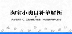 淘宝小类目补单解析：从基础到方式，优势好处及稽查、降权因素等核心内容