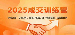 2025成交实战训练营：学成交道、日销SOP，建客户系统，让下单更轻松，成交更丝滑