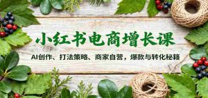 小红书电商增长课：AI创作、打法策略、商家自营，爆款与转化秘籍