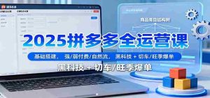 2025拼多多全运营课：基础搭建，强/弱付费/自然流，黑科技 + 切车/旺季爆单