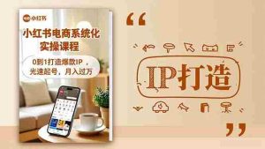 小红书流量变现系统化实操课程，0到1打造爆款IP，光速起号，月入过万