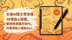 女装AI图文带货课：38项核心技能，素材效率提升80%，月带货收入增加3w+