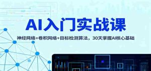 AI入门实战课：神经网络+卷积网络+目标检测算法，30天掌握AI核心基础