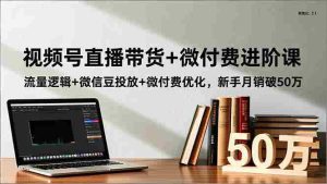 视频号直播带货+微付费进阶课：流量逻辑+微信豆投放+微付费优化，新手月销破50万